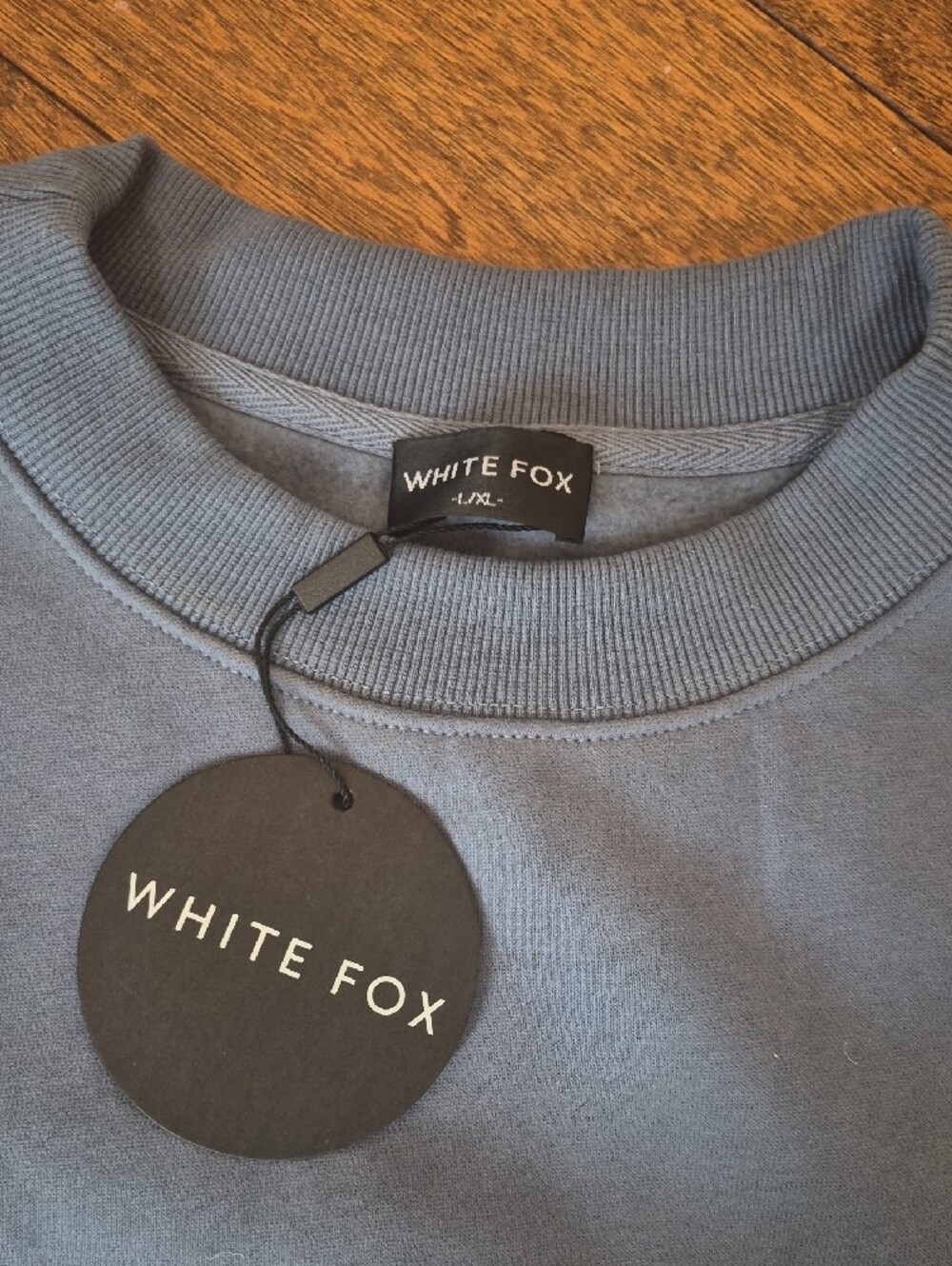 White Fox Boutique Dusty Blue Logo Crewneck Sweatshirt - Picture 2 of 4